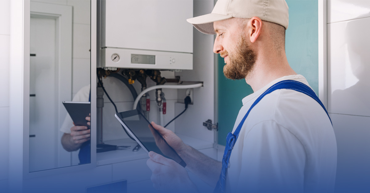 HVAC inspector reviewing HVAC units