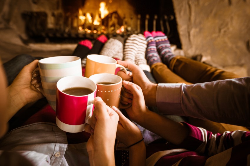 cozy cocoa by the fire