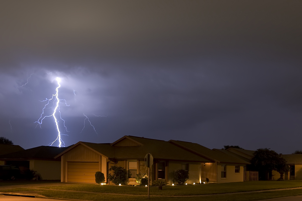lightning striking home